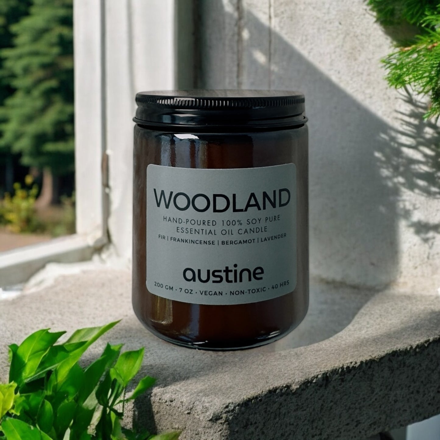 Woodland Signature Gift Set in Austine Cotton Bag - Candle, Room Spray, and Shower Steamers