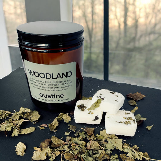 Woodland Shower Steamers with Organic Dried Lemon Balm